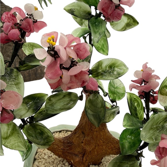 Vintage Large Chinese Jade/ Peking Glass Bonsai Tree - Picture 4 of 14